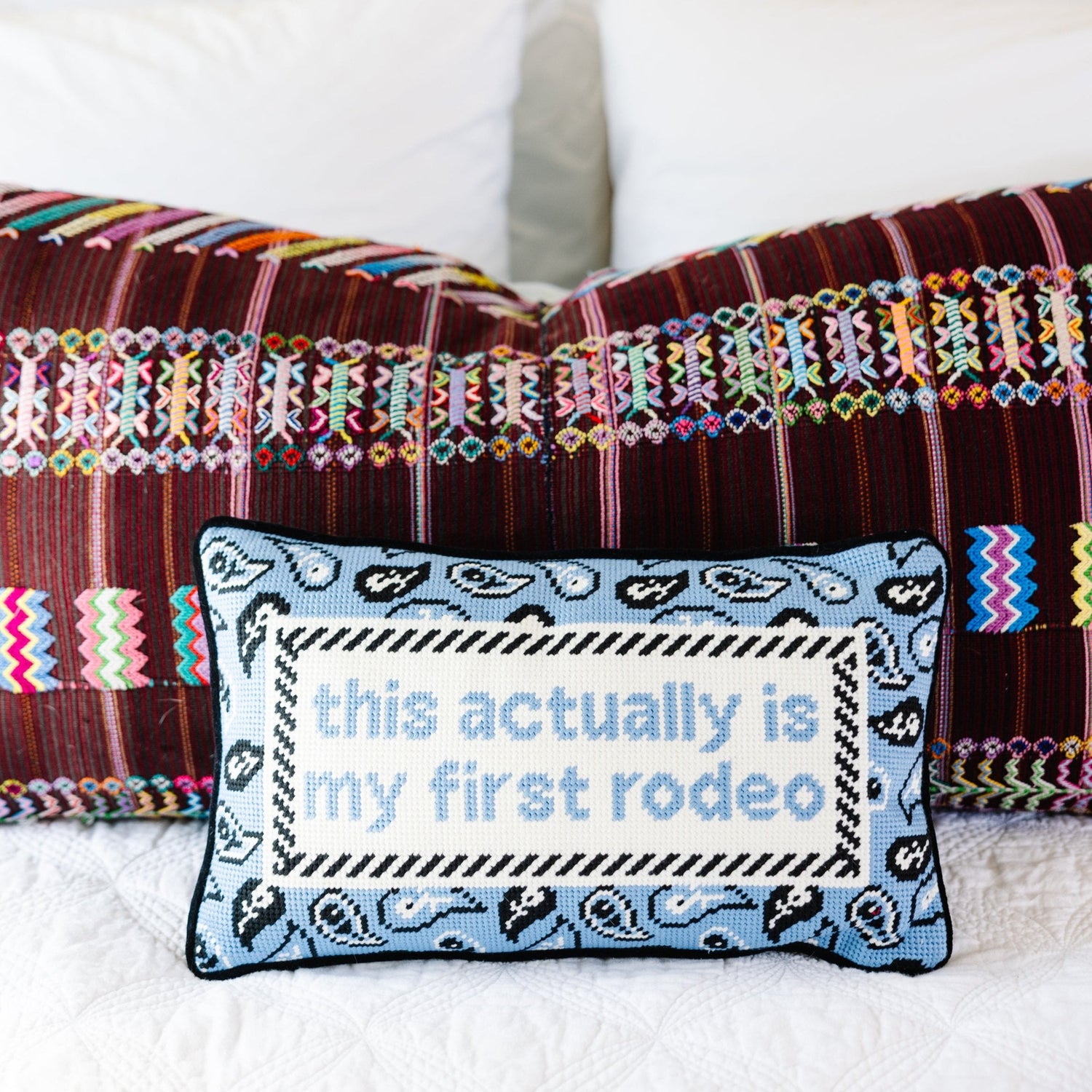 First Rodeo Needlepoint Pillow - Jennie Dots