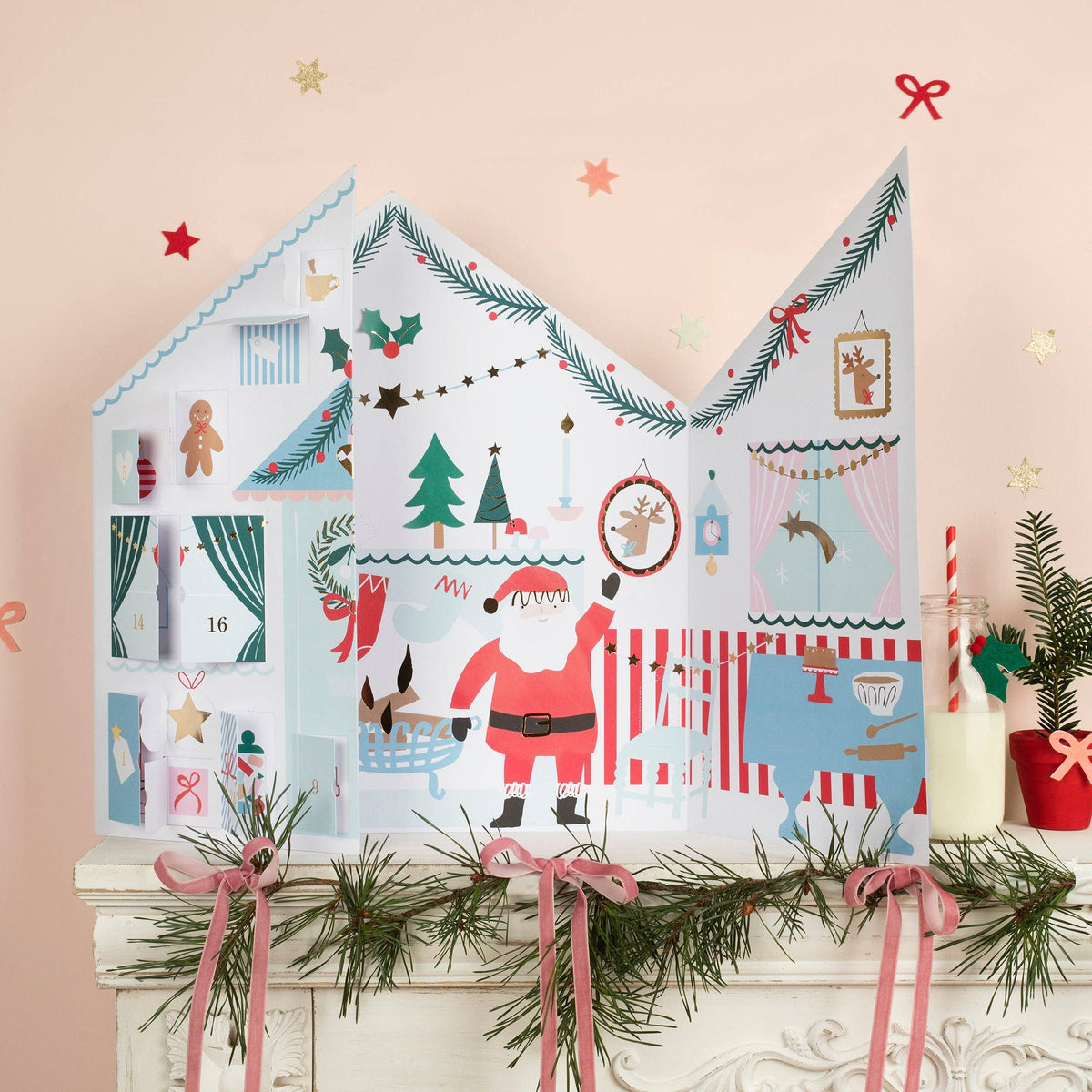 Meri Meri - Santa's Cabin Sticker Advent Calendar