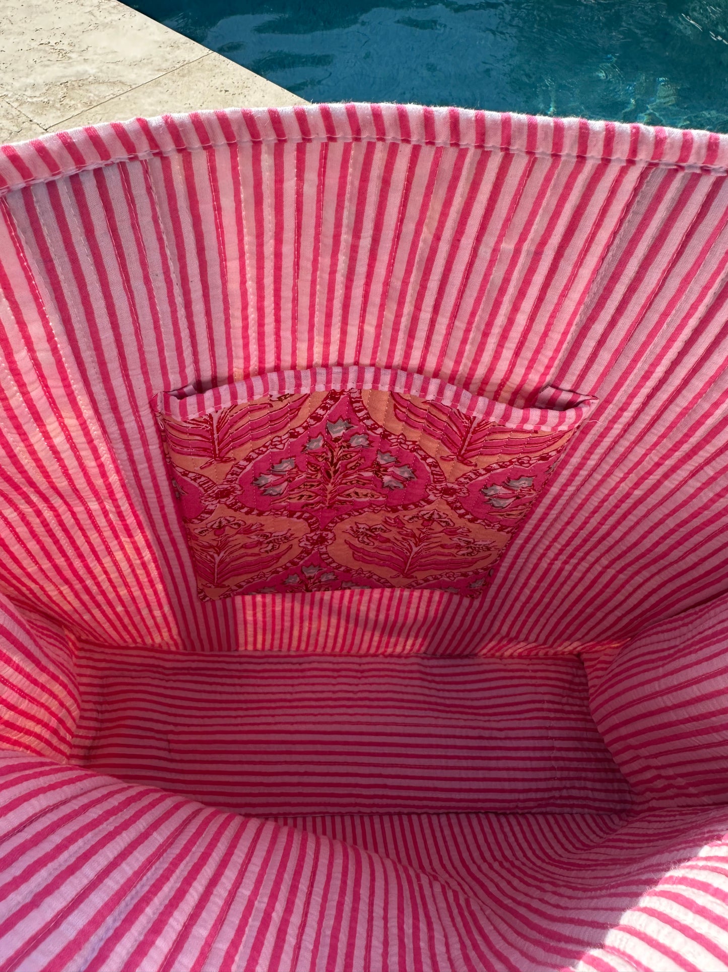Pink Trellis Dream Quilted Tote Bag