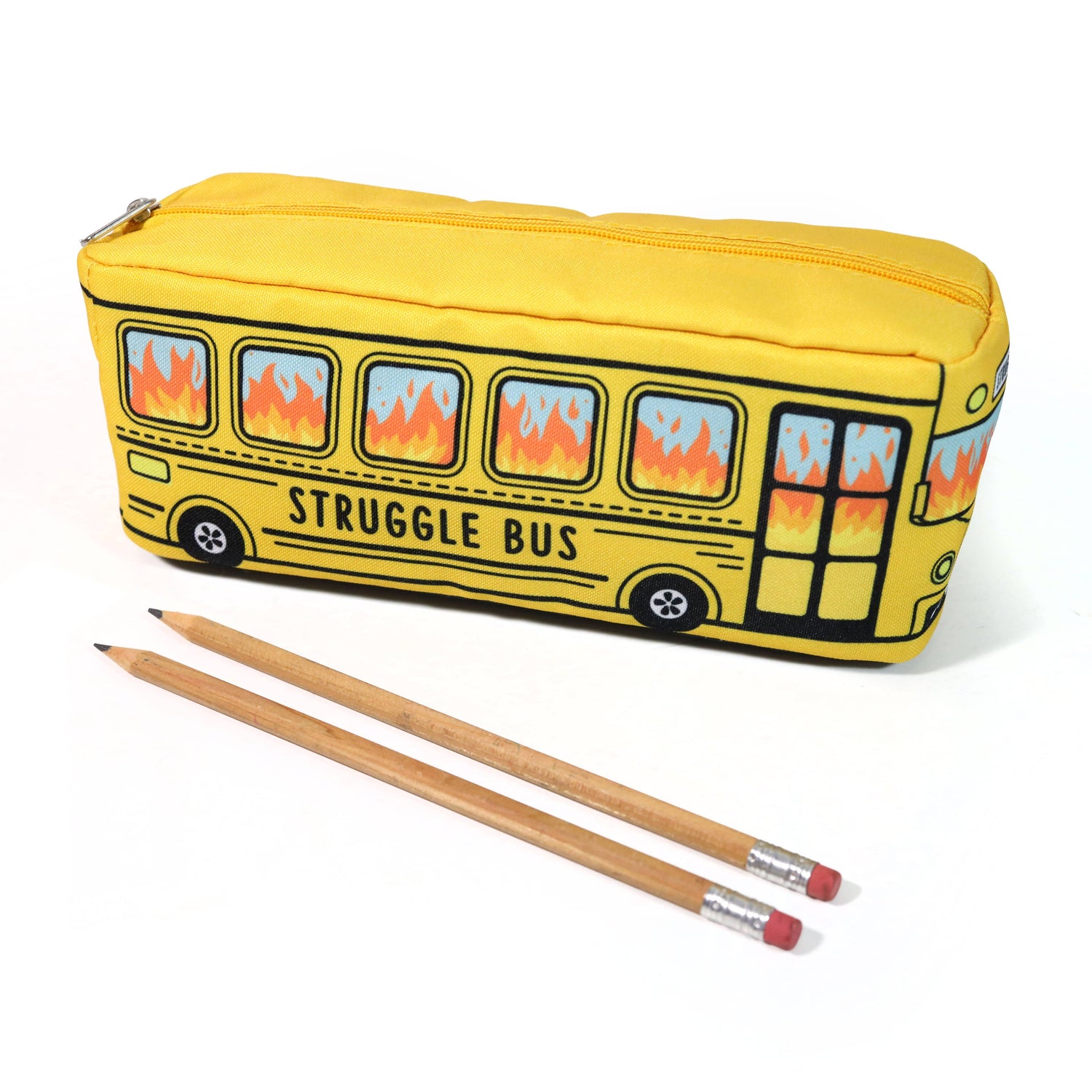 Bad Betty Greeting Co. - Struggle Bus - Funny Pencil Case Zipper Pouch