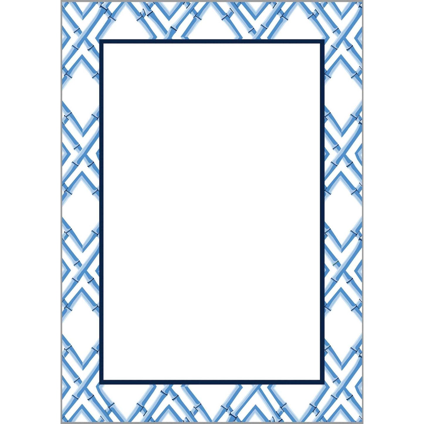 5"x7" Bamboo Trellis Notepad with China Blue Pattern