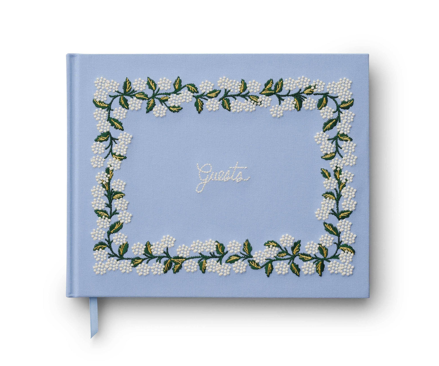 Rifle Paper Co. - Hydrangea Embroidered Fabric Guest Book - Jennie Dots