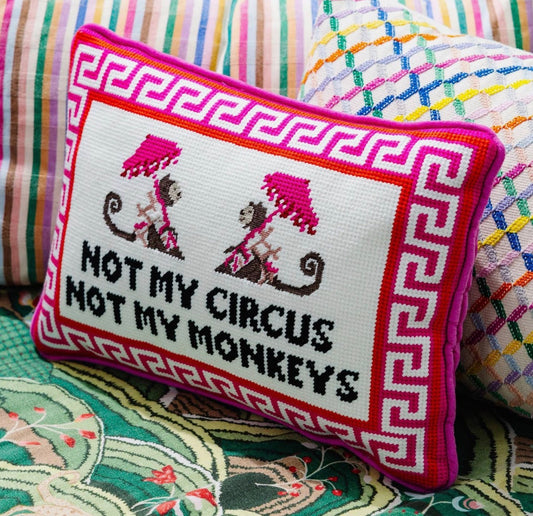 Furbish Studio - Not My Circus Needlepoint Pillow
