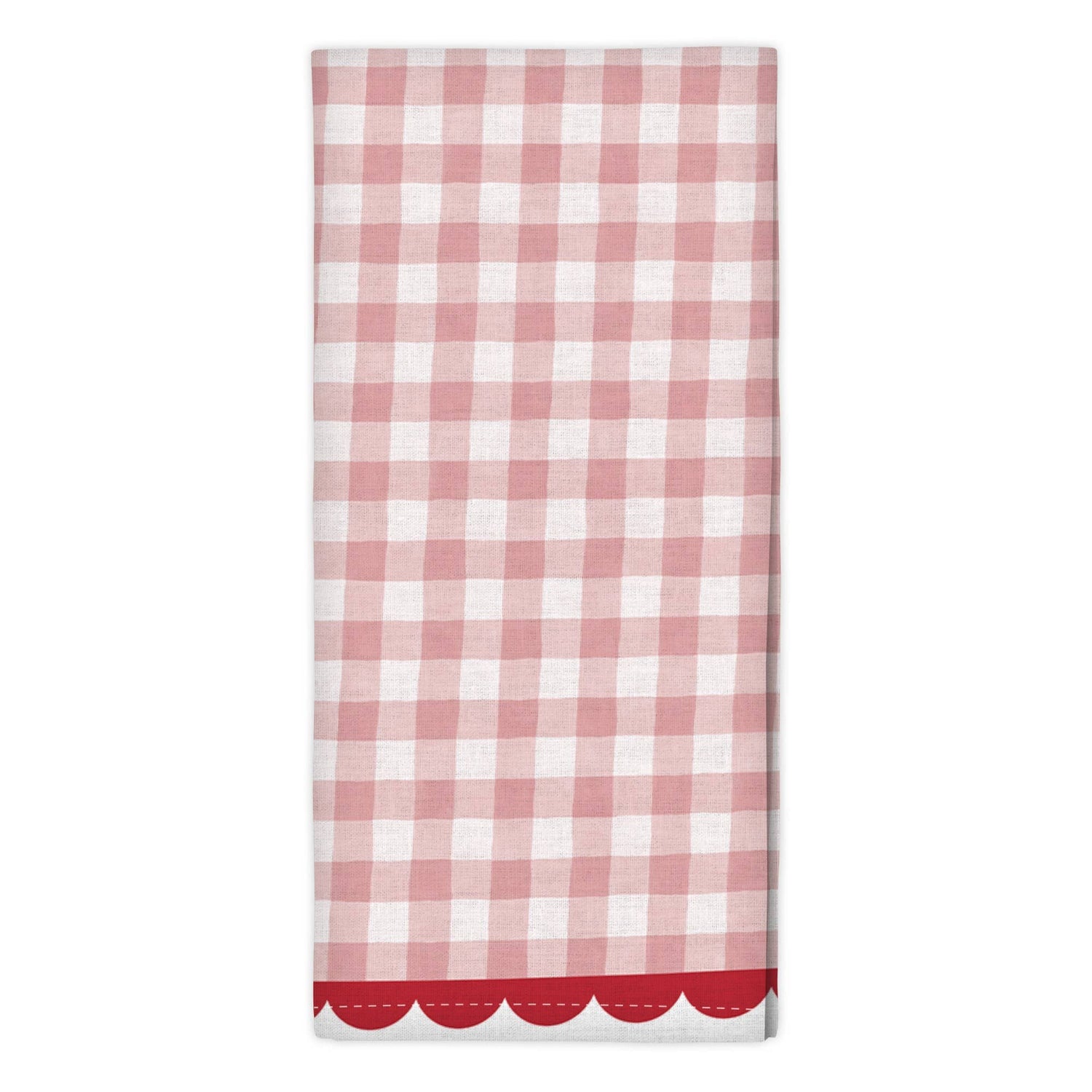 Paper Farm Press - Pink Gingham Scalloped Tea Towel