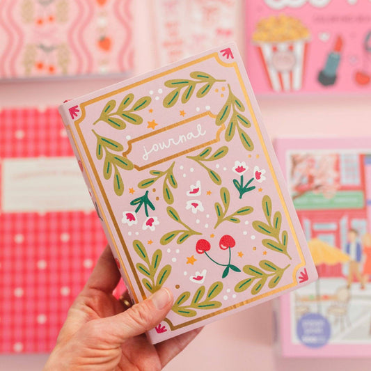 Pippi Post - Cherries & Blooms 5x7 Lined Softcover Book Journal