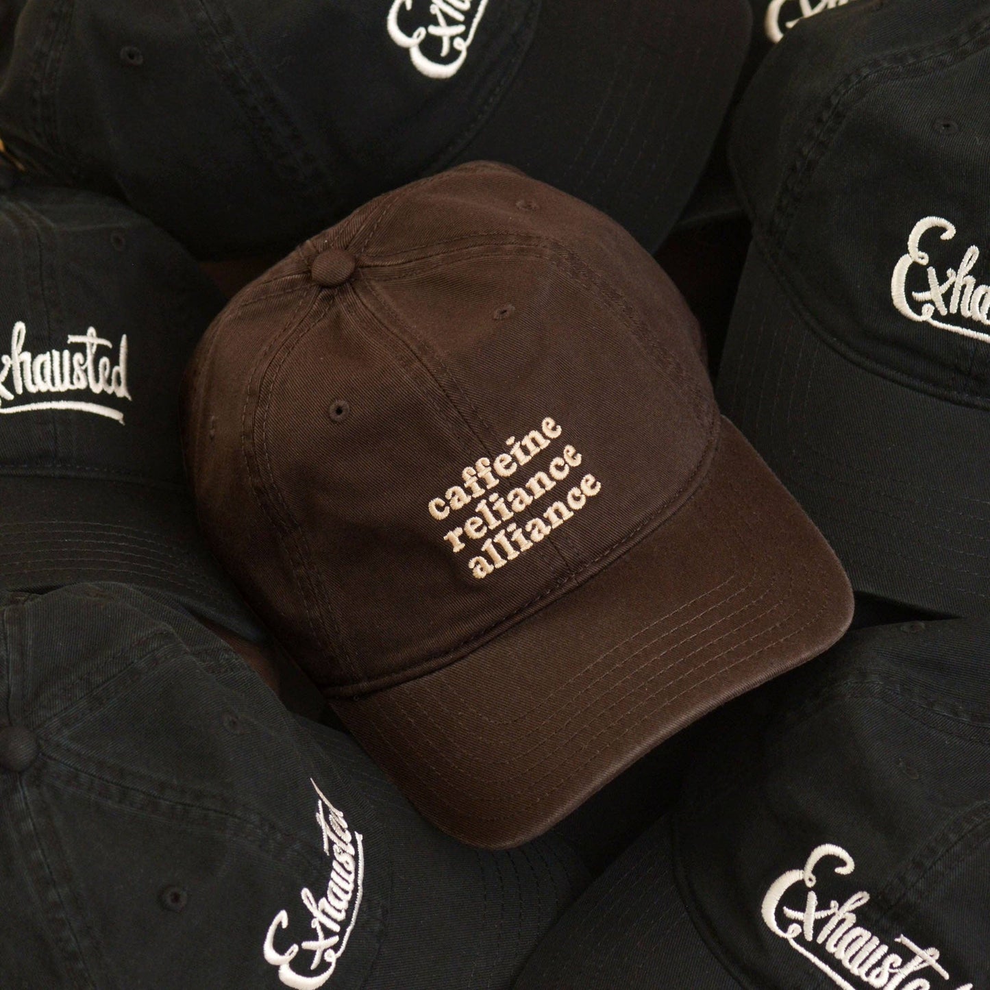 Alphabet Bags - Caffeine Reliance Alliance - Cotton Baseball Cap - Jennie Dots