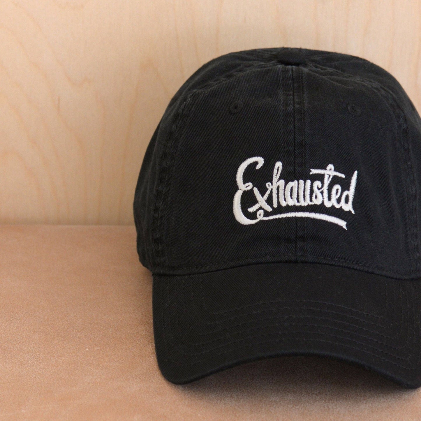 Alphabet Bags - Exhausted - Cotton Baseball Cap - Jennie Dots