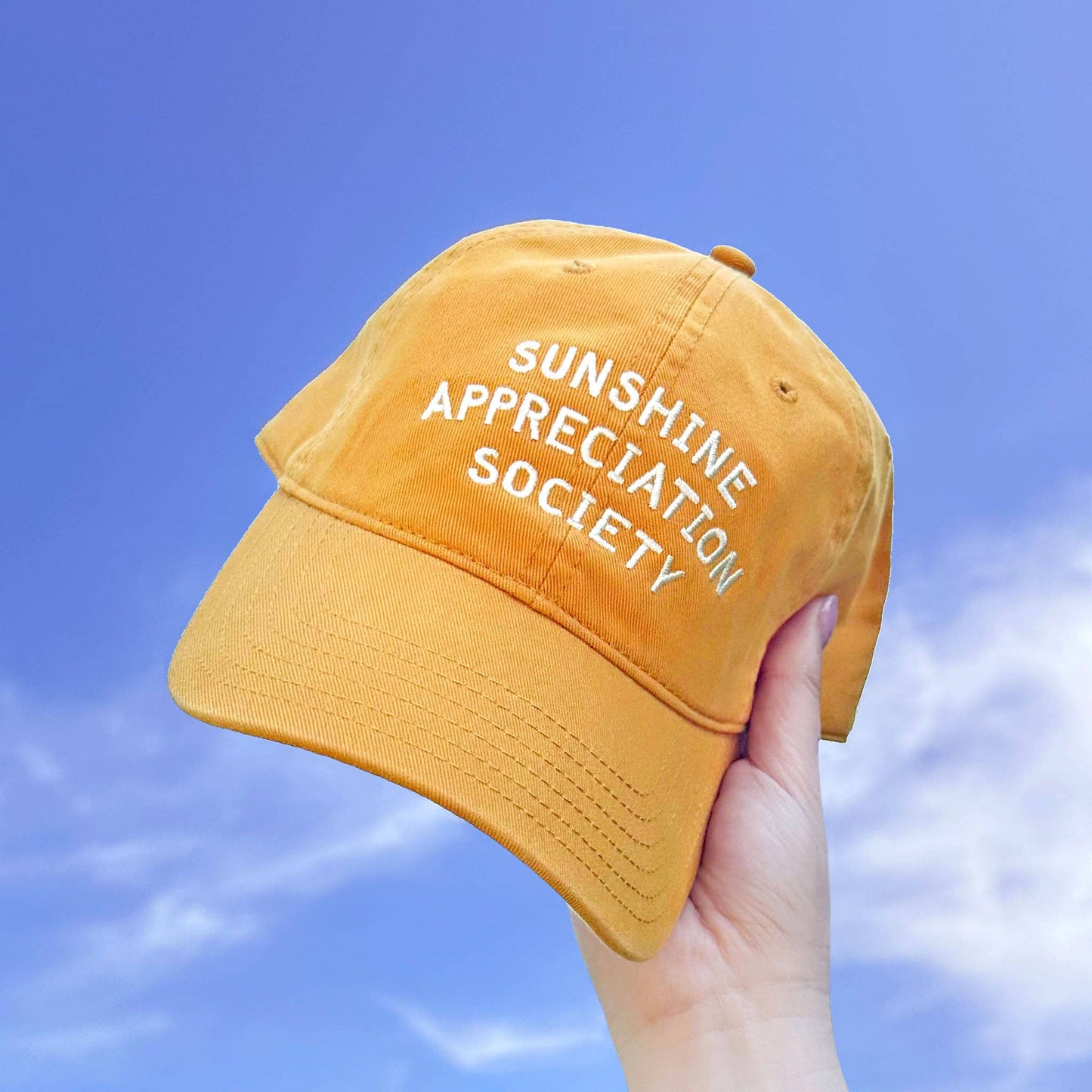 Alphabet Bags - Sunshine Appreciation Society - Cotton Baseball Cap - Yellow - Jennie Dots