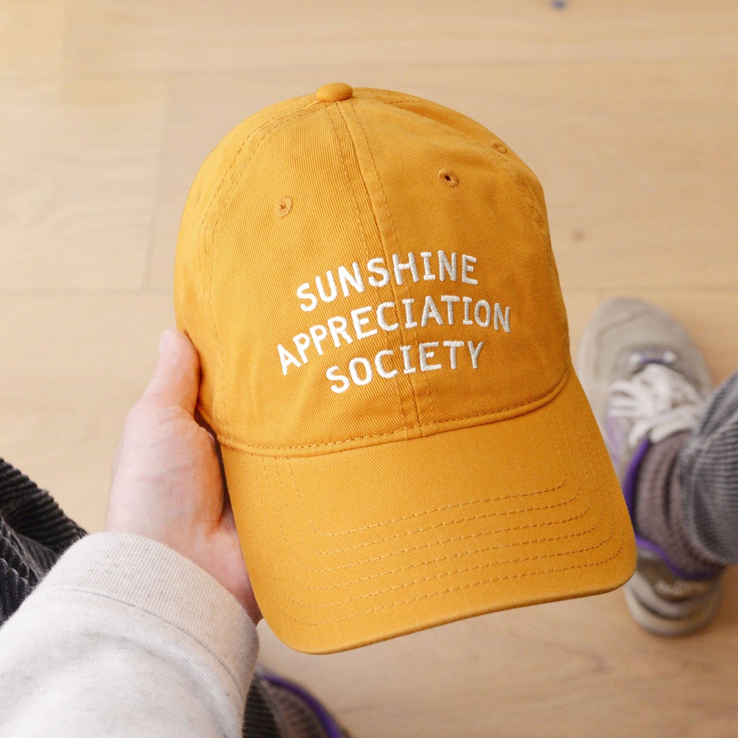 Alphabet Bags - Sunshine Appreciation Society - Cotton Baseball Cap - Yellow - Jennie Dots