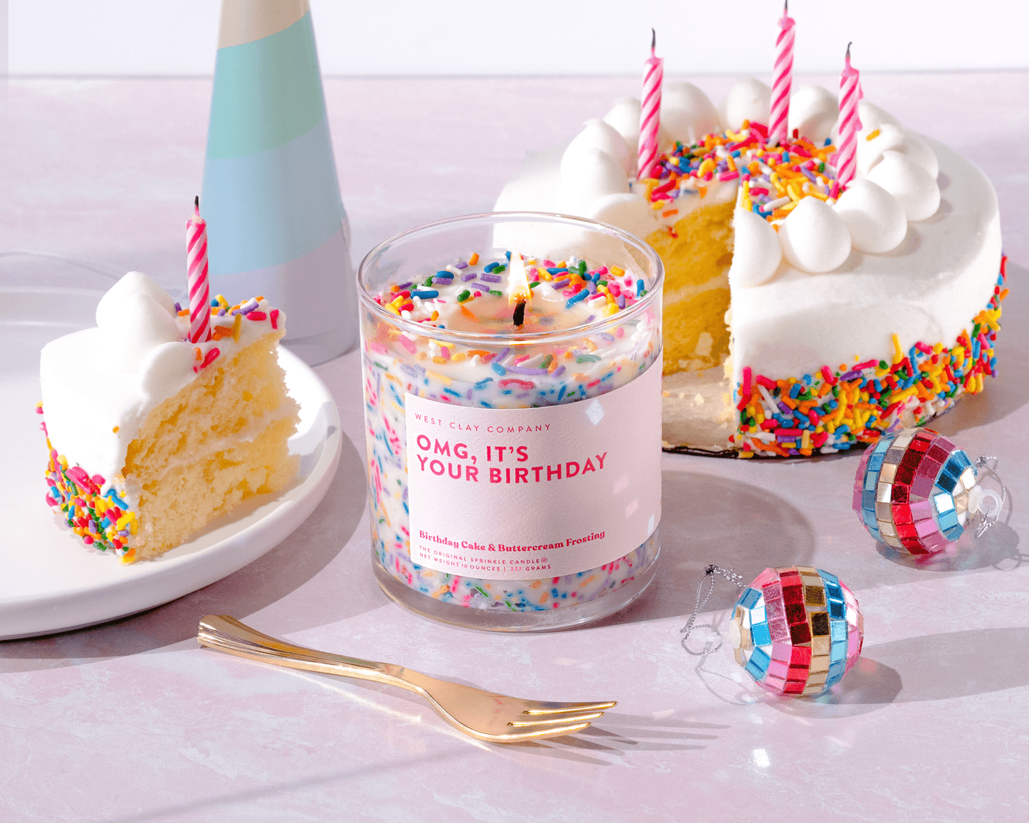BIRTHDAY SPRINKLE CANDLE Vanilla Buttercream Sprinkles Cake - Jennie Dots