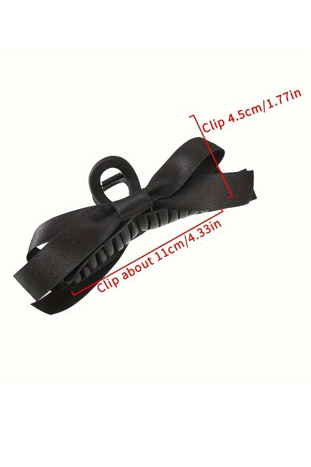 Black Bow Decor Large Hair Claw Clip - Jennie Dots