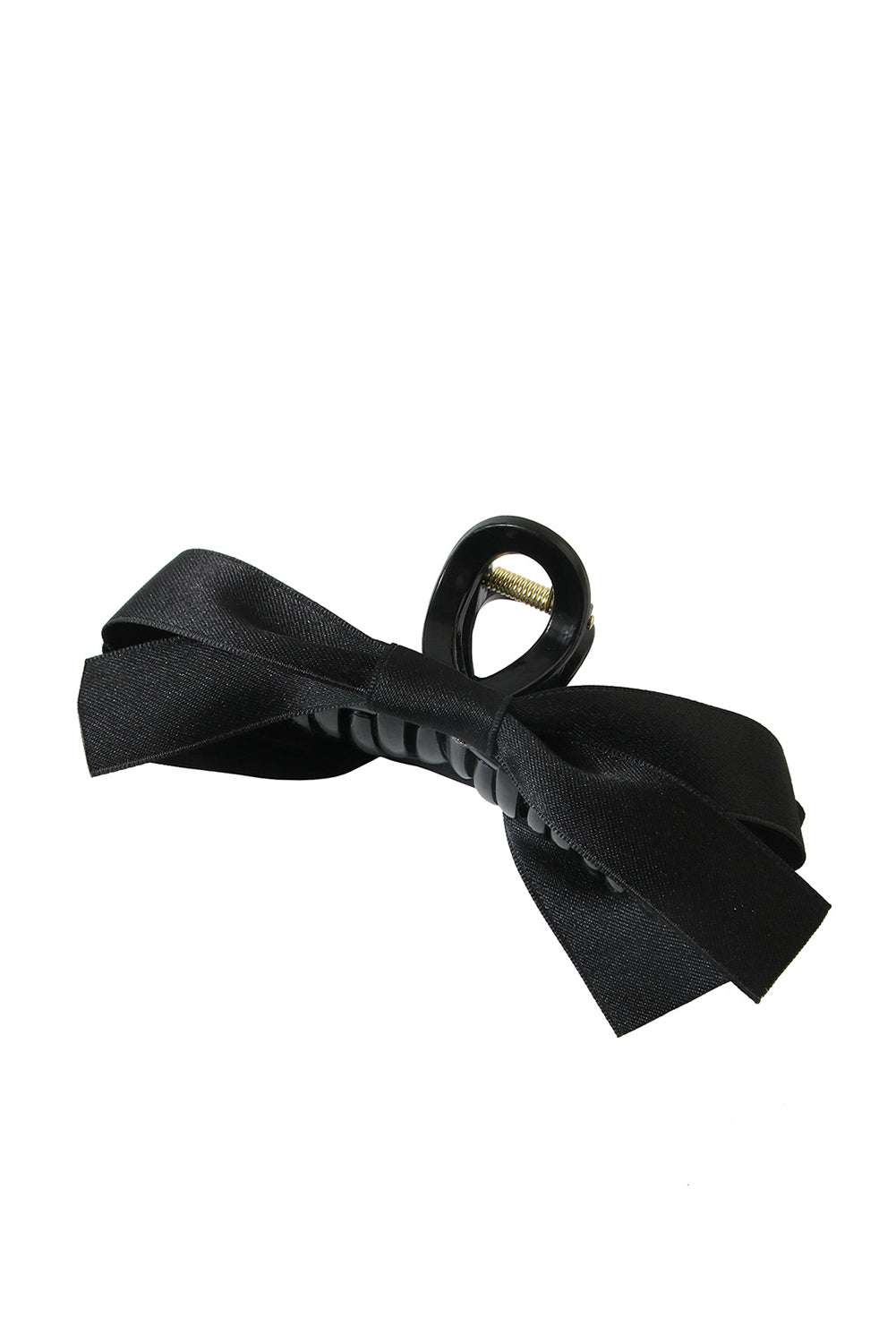 Black Bow Decor Large Hair Claw Clip - Jennie Dots