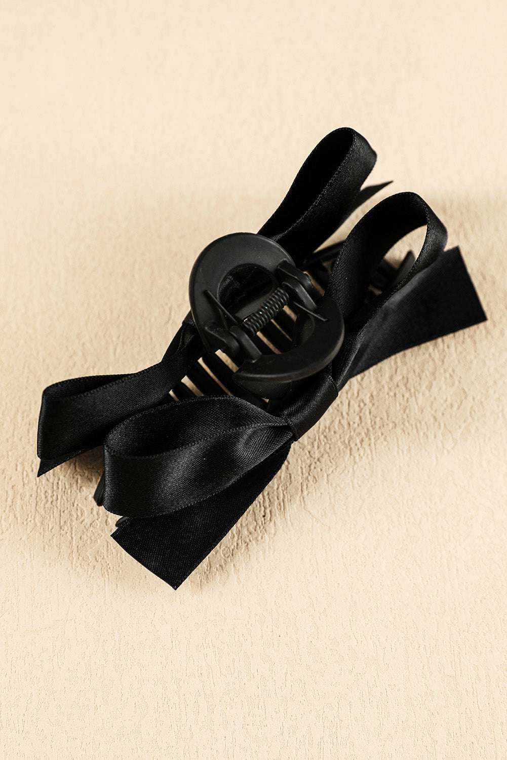 Black Bow Decor Large Hair Claw Clip - Jennie Dots
