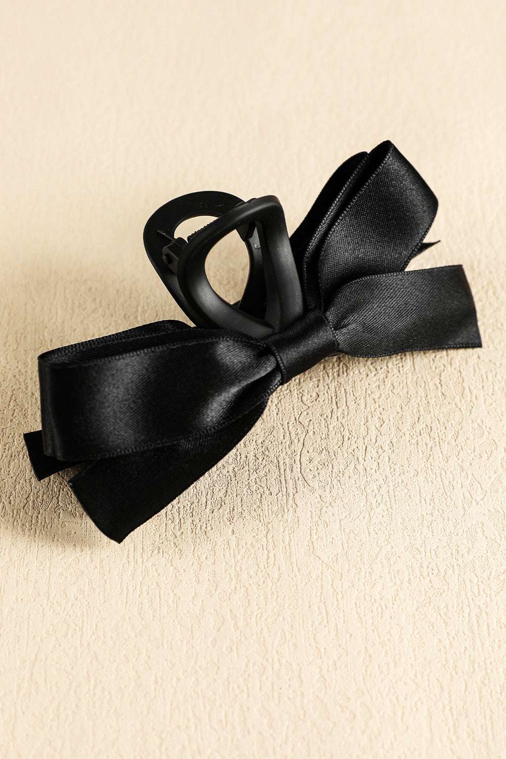 Black Bow Decor Large Hair Claw Clip - Jennie Dots