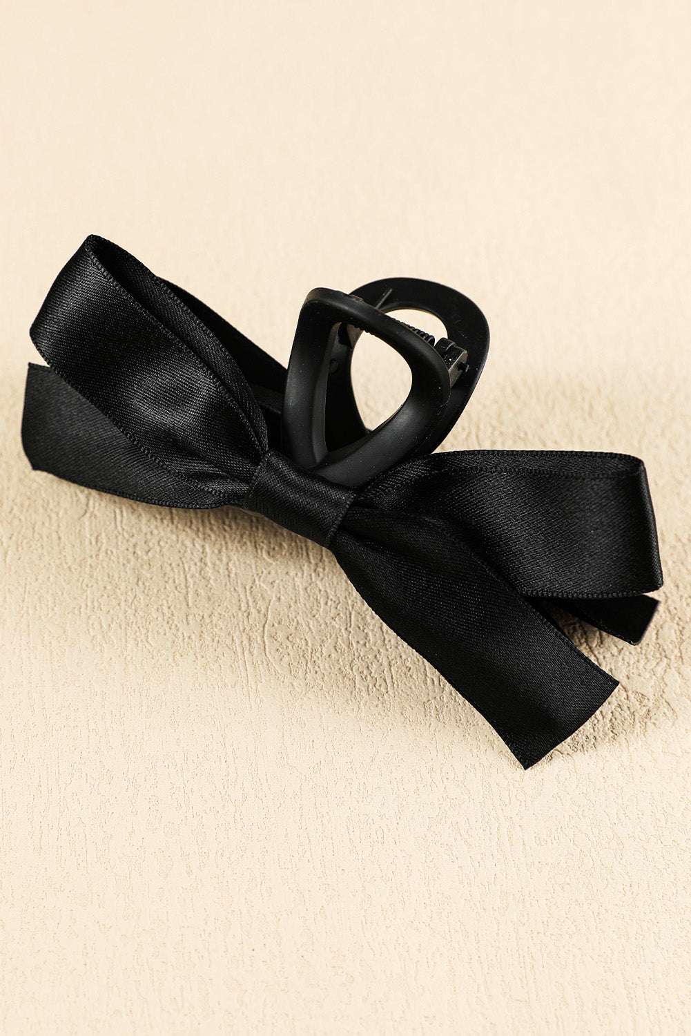 Black Bow Decor Large Hair Claw Clip - Jennie Dots