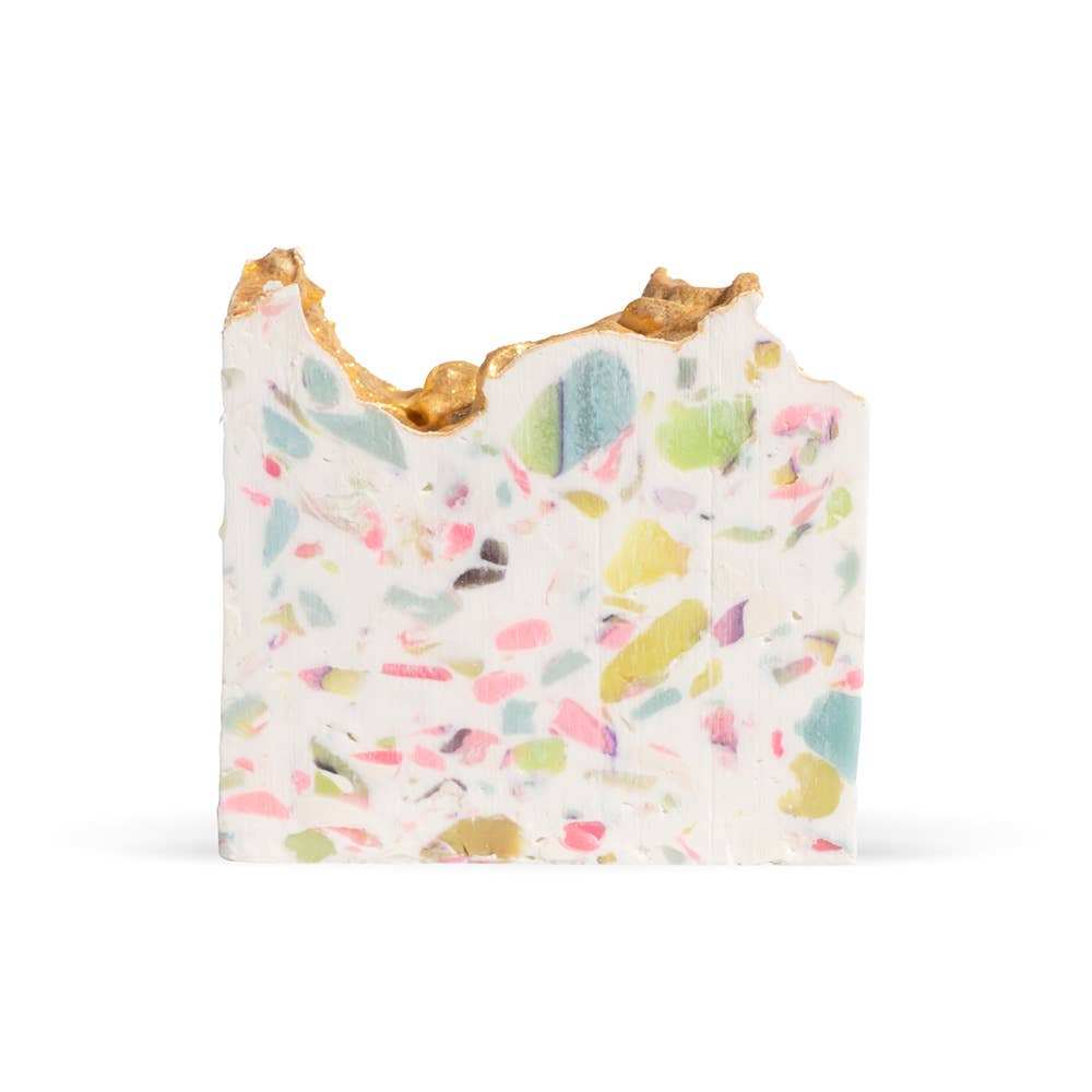 Blanche Vegan-friendly gluten-free terrazzo soap with scents of watermelon and mango.