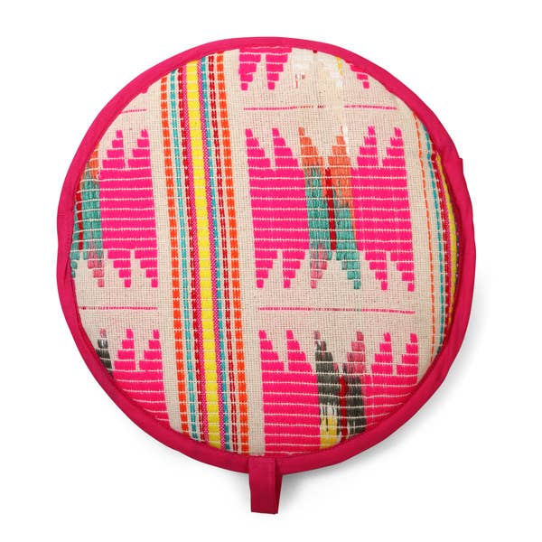 Casa Amarosa - Flat Tortilla Warmer, Pink star - 10 Inch - Jennie Dots