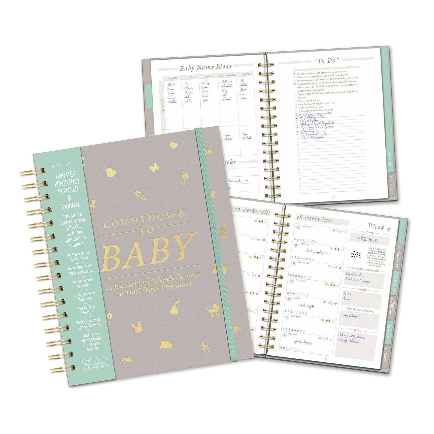 Countdown to Baby Undated Pregnancy Planner - Jennie Dots