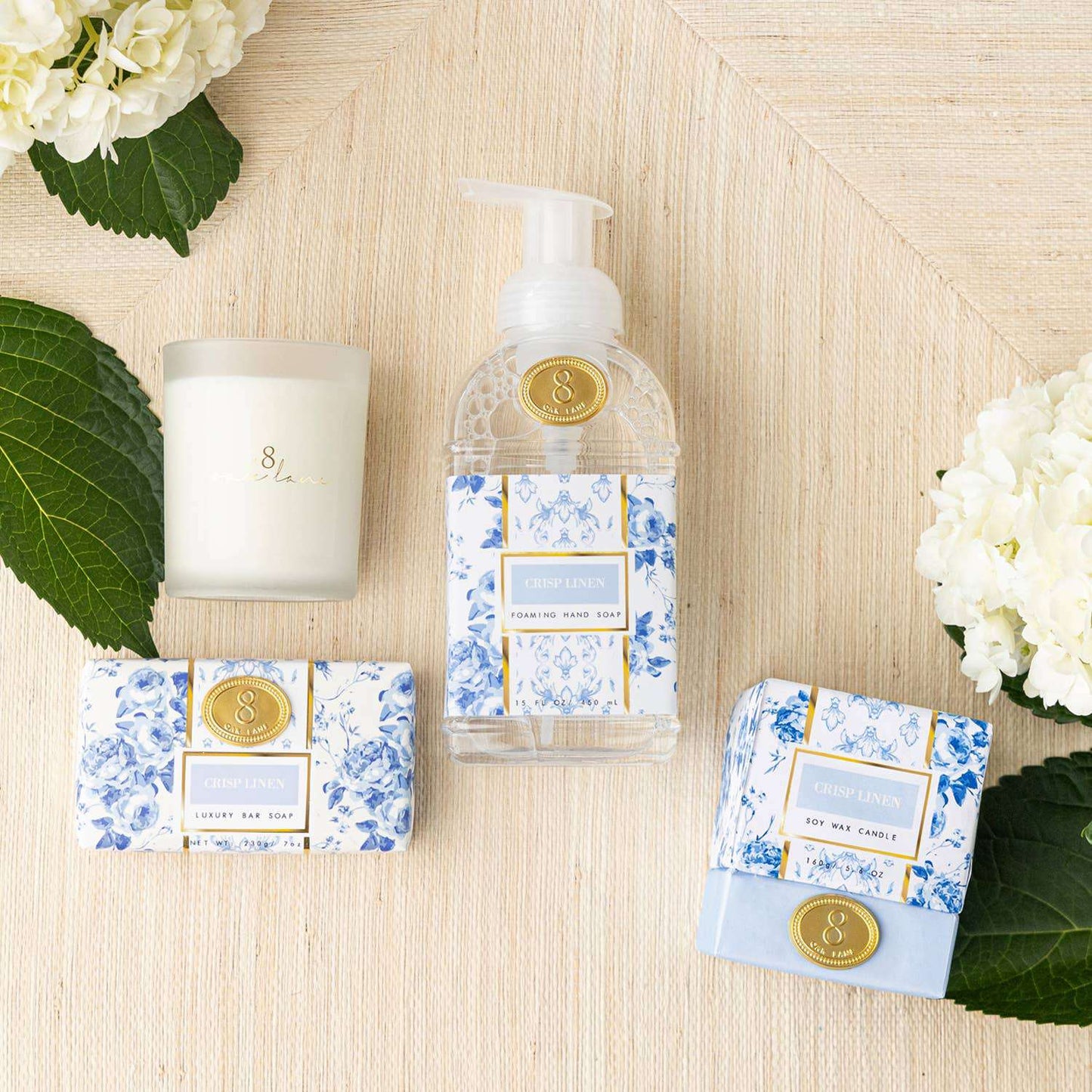 Crisp Linen 5.6oz Soy Wax Candle - Jennie Dots