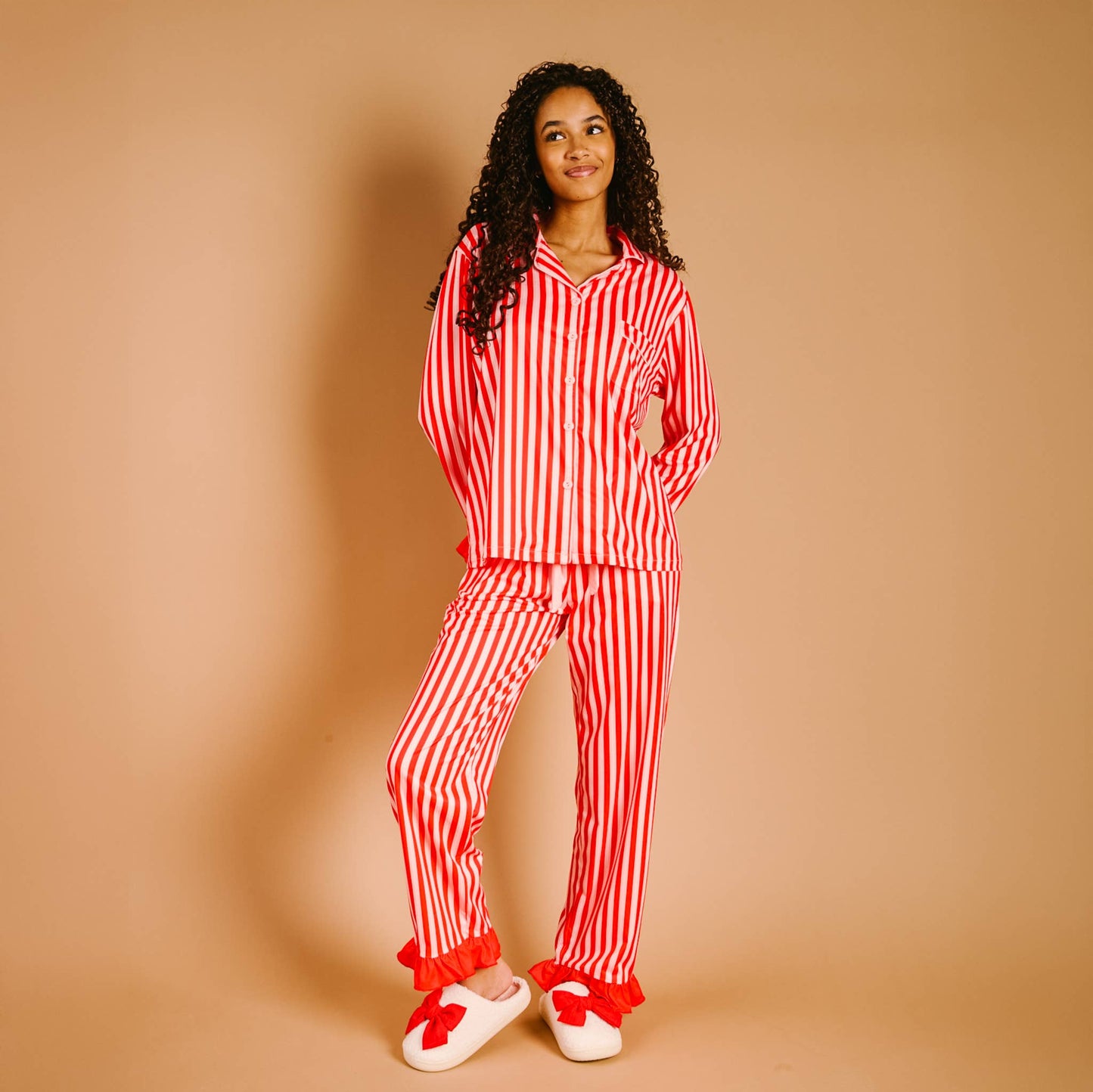 The Darling Effect Sweet Dreams Pajama Set-Peppermint Stripes