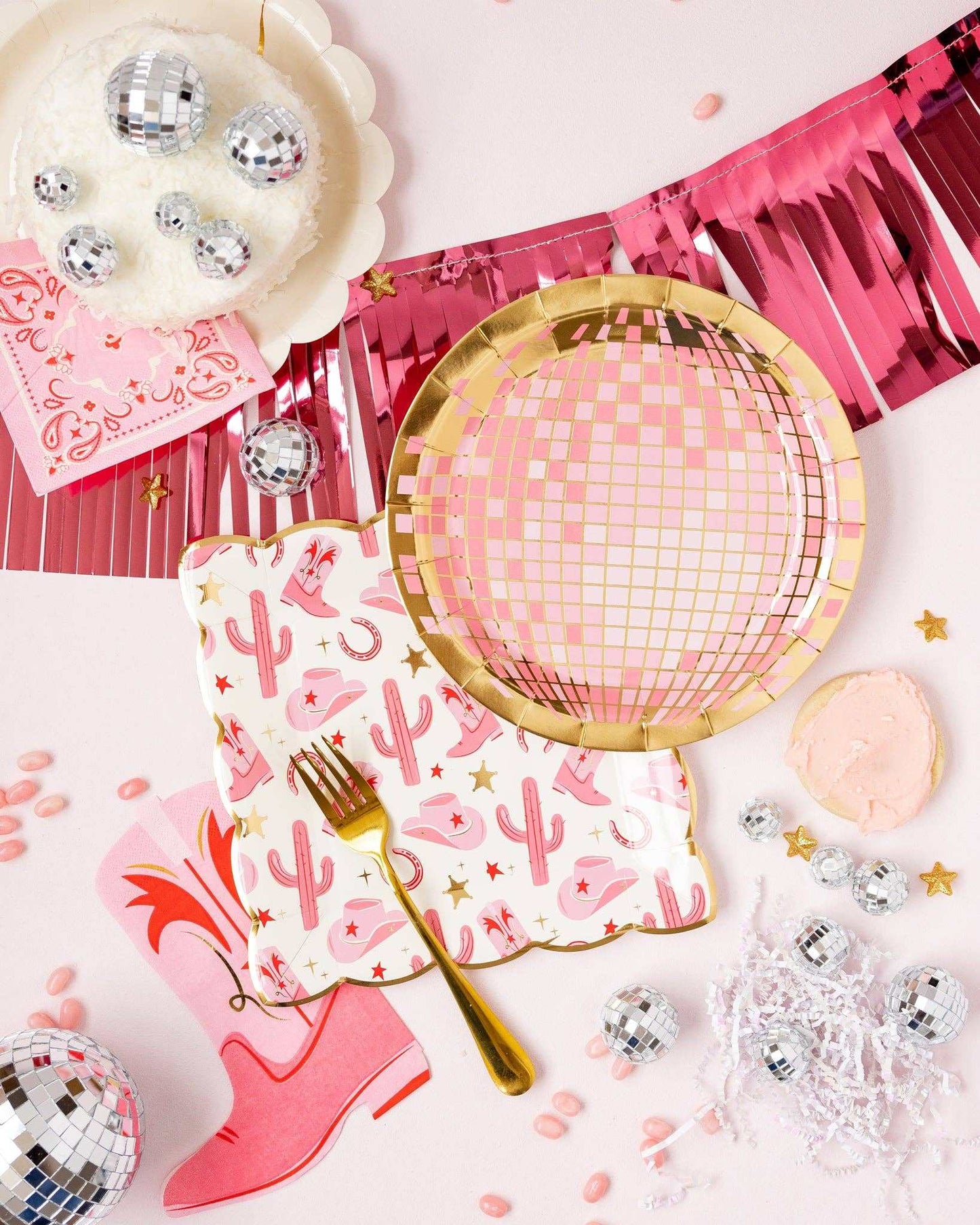 Disco Ball Paper Plate - Jennie Dots