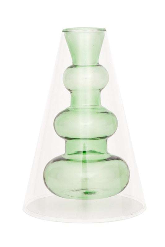 Double Layer Transparent Glass Vase 3 pcs/set - Jennie Dots