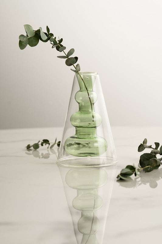 Double Layer Transparent Glass Vase 3 pcs/set - Jennie Dots