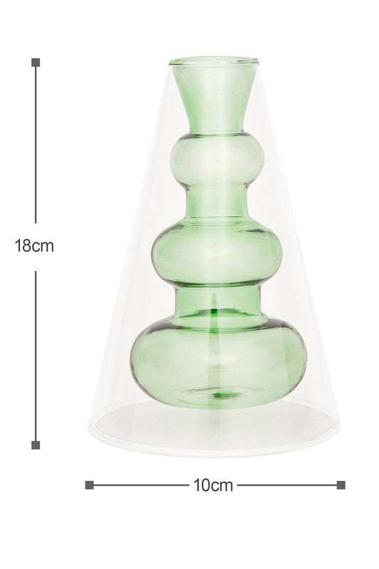 Double Layer Transparent Glass Vase 3 pcs/set - Jennie Dots