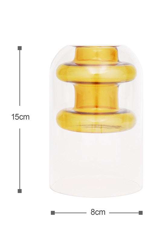 Double Layer Transparent Glass Vase 3 pcs/set - Jennie Dots
