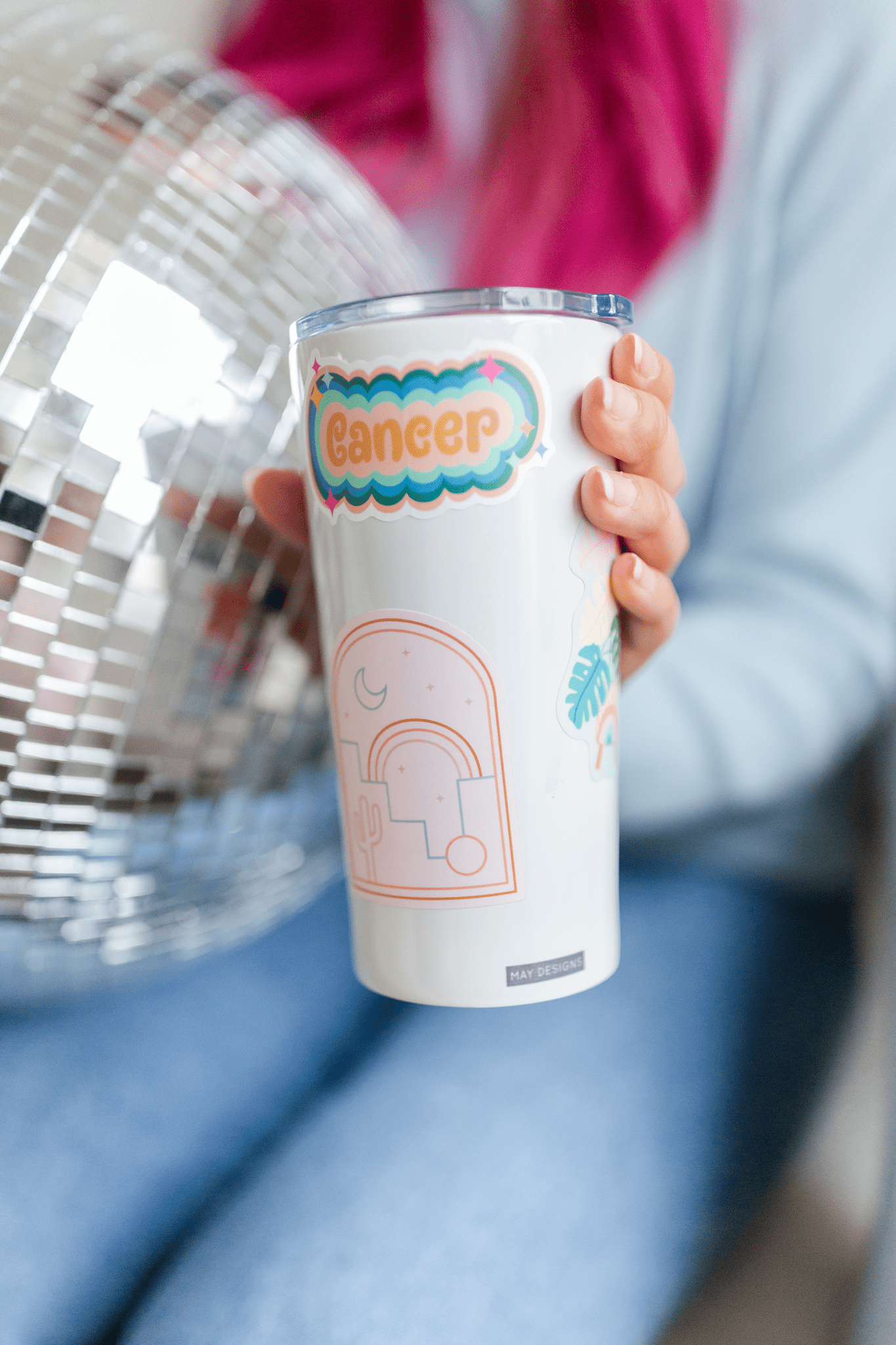 Drinking My Water Minding My Business sticker with matte finish on a white background.
