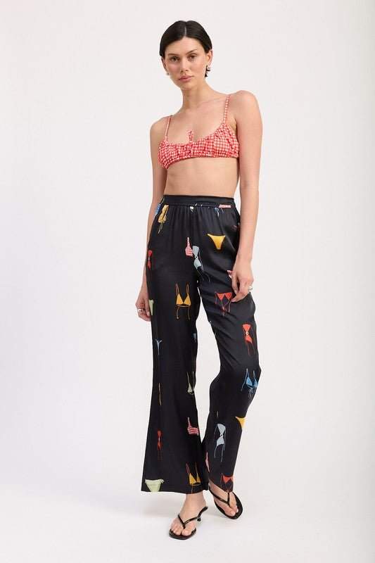 Emory Park PRINTED SATIN WIDE LEG PANTS - Jennie Dots