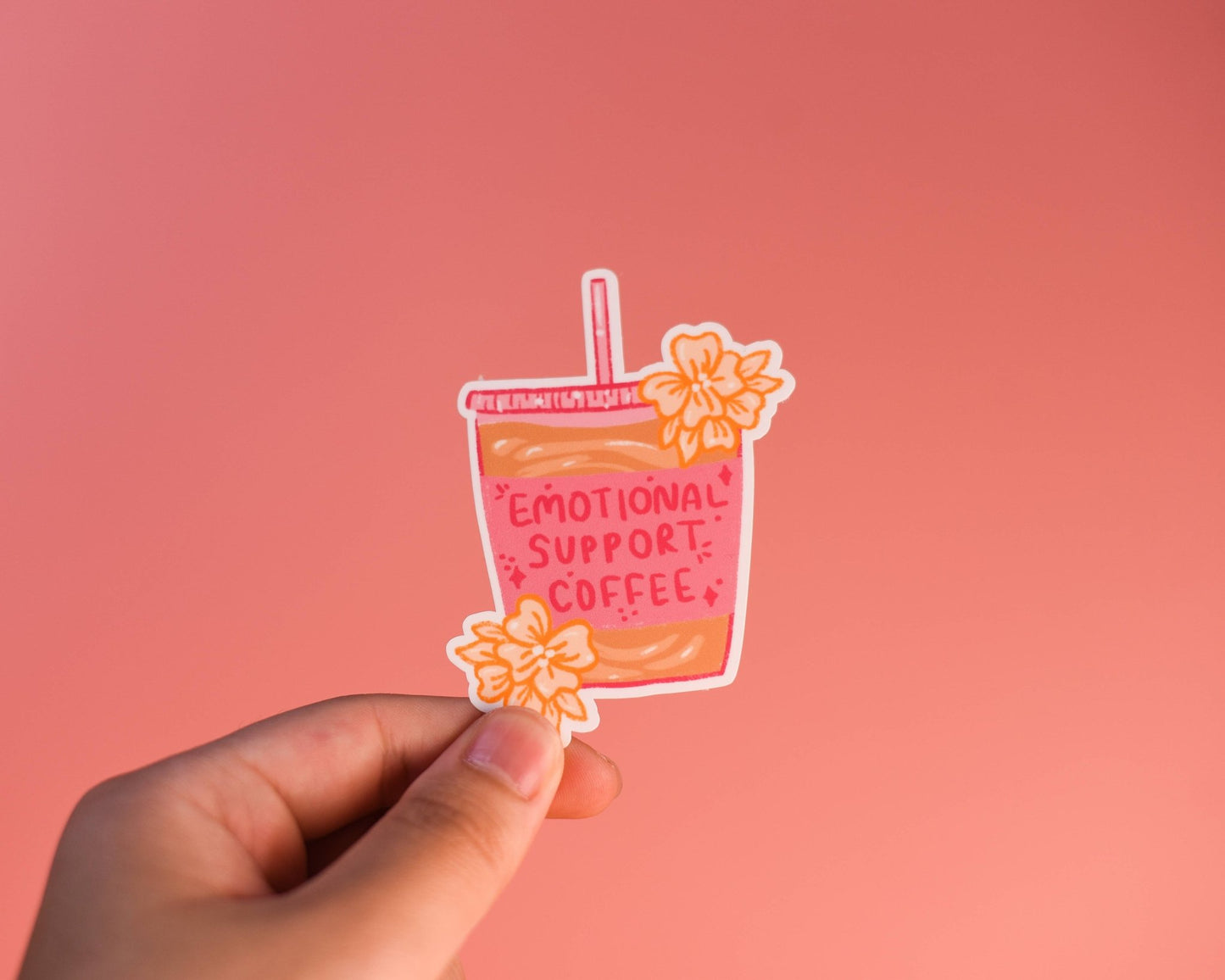 Emotional Support Coffee Sticker - Jennie Dots
