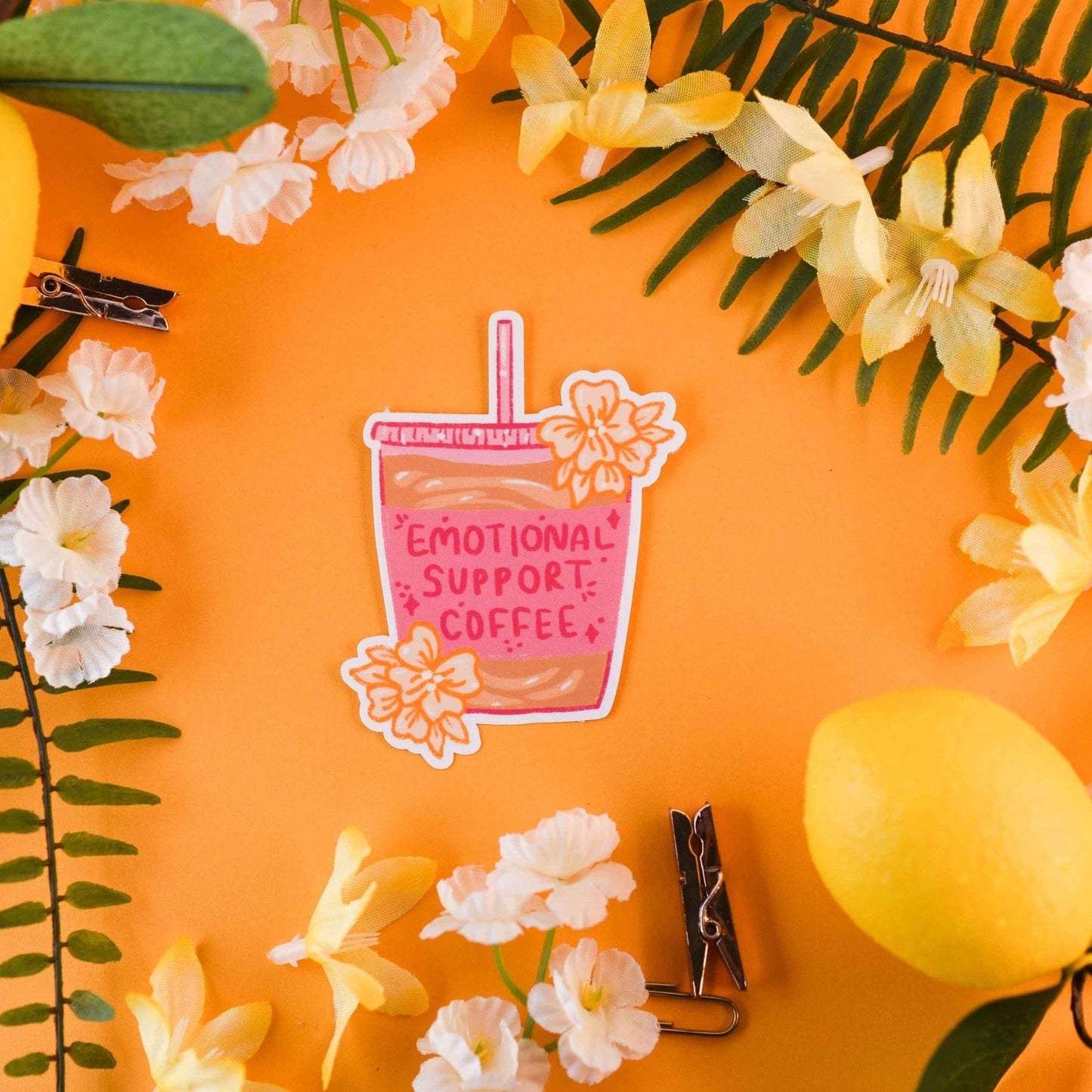 Emotional Support Coffee Sticker - Jennie Dots