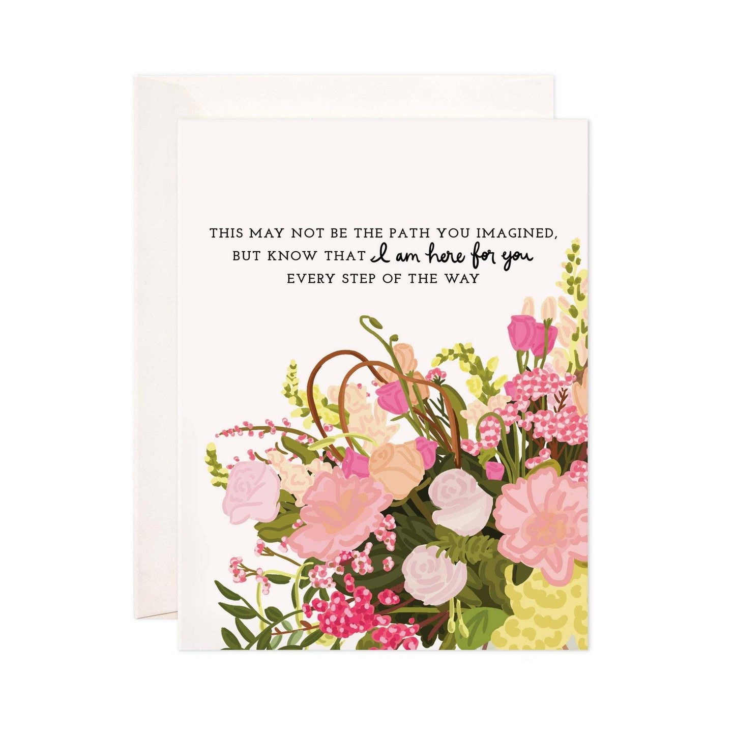 Every Step Greeting Card featuring floral design and supportive message.
