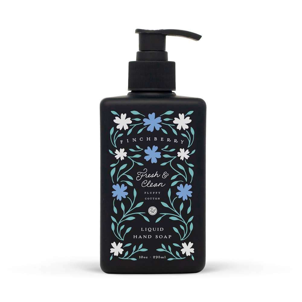 FinchBerry Home Sweet Home bath and body set with liquid hand soap.