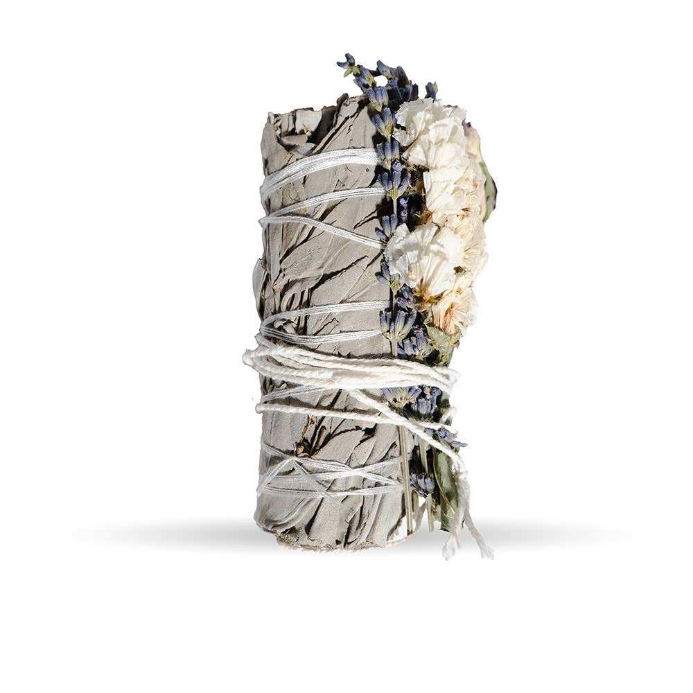 FinchBerry Home Sweet Home bath and body gift set with sage stick for purification.
