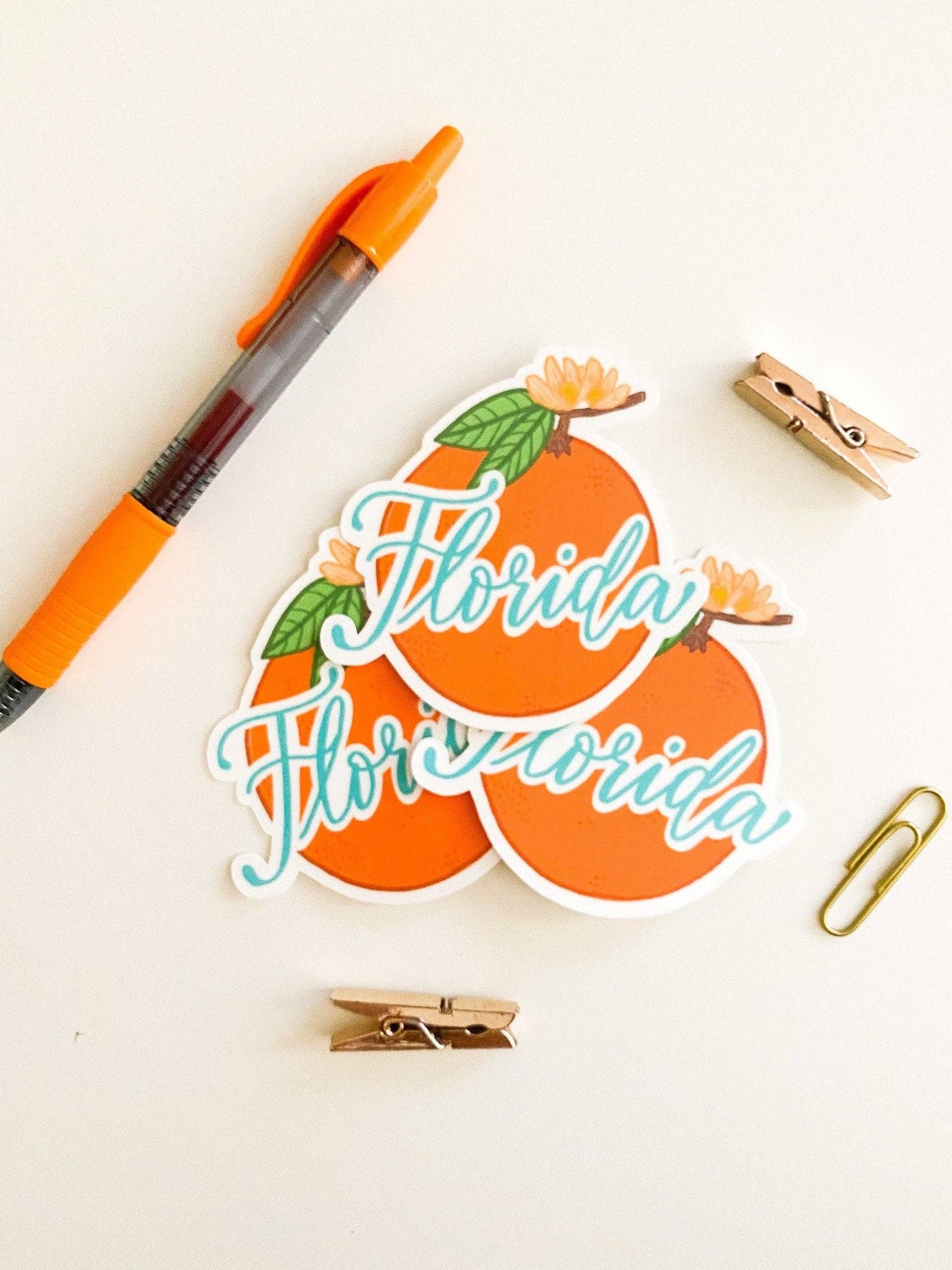 Florida Orange Sticker - Jennie Dots