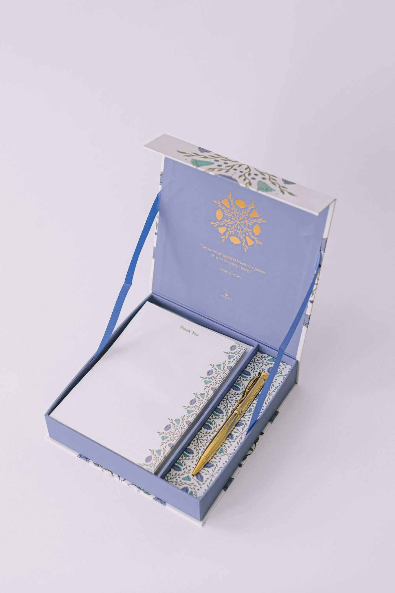 Folk Pattern Luxury Stationery Set - Green/Blue - Jennie Dots