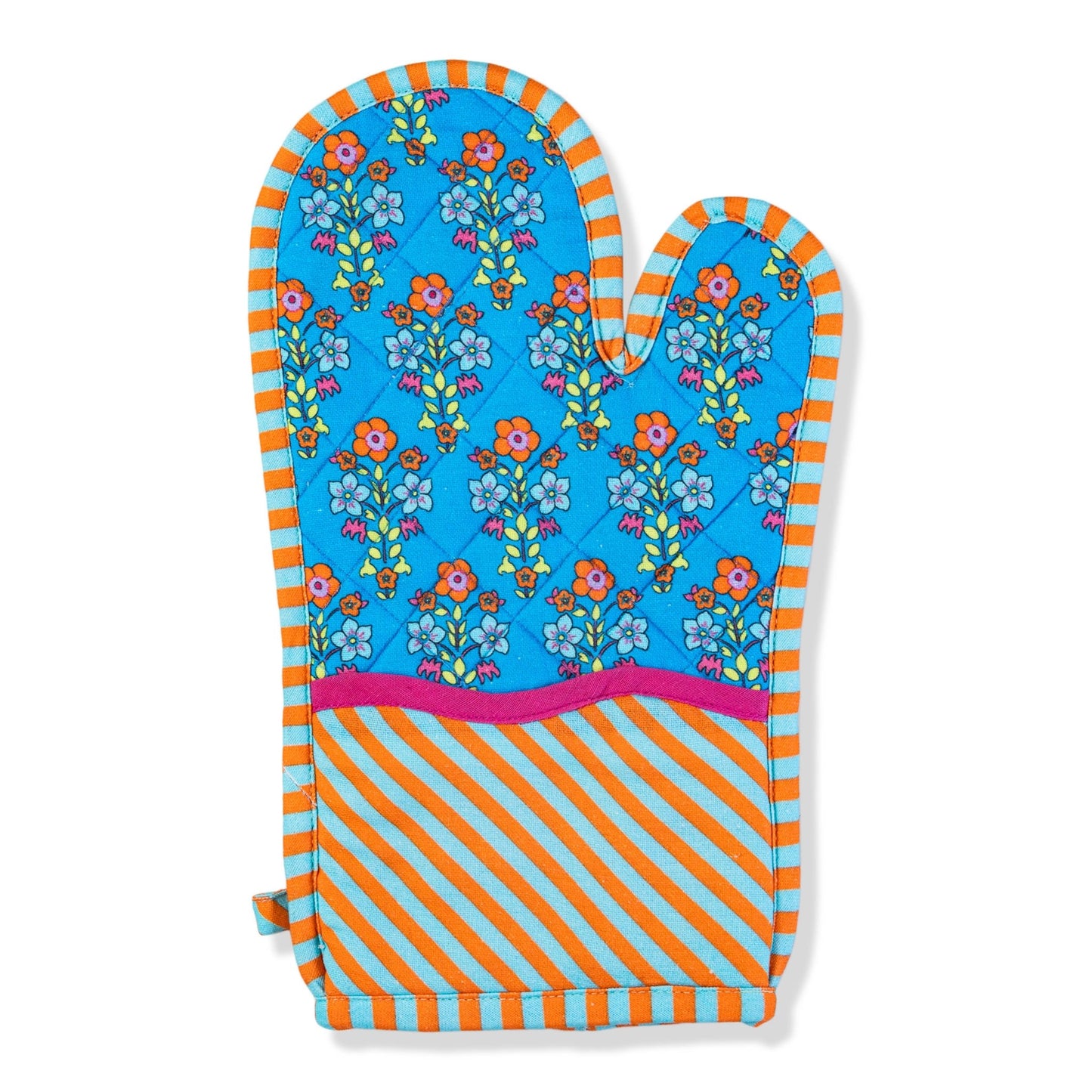 Furbish Studio - Blue Pot Holder & Oven Mitt Set - Jennie Dots