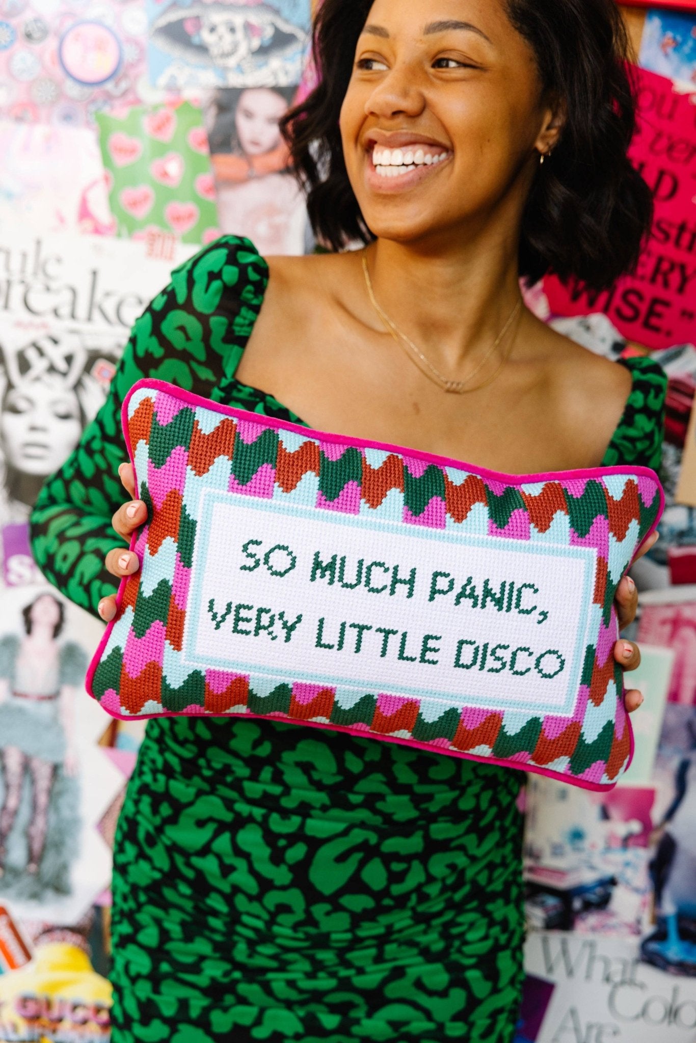 Furbish Studio - Panic at the Disco Needlepoint Pillow - Jennie Dots