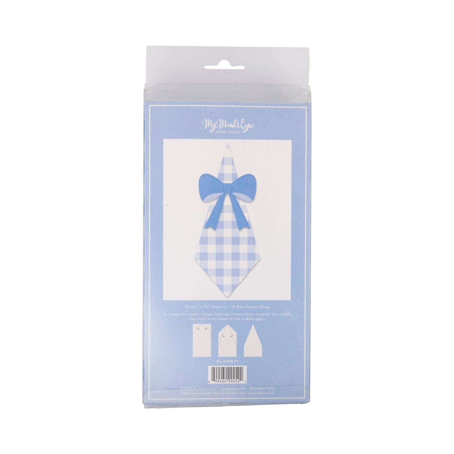Gingham Guest Napkin and Ring Set - Jennie Dots