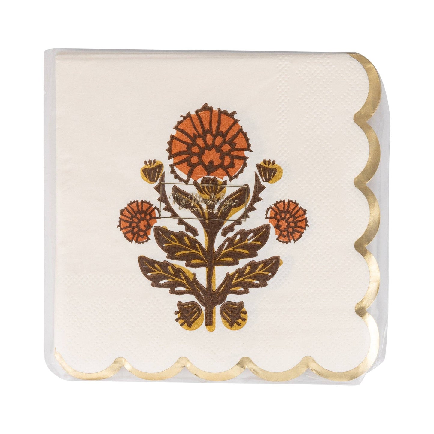 Give Thanks Floral Cocktail Napkin - Jennie Dots