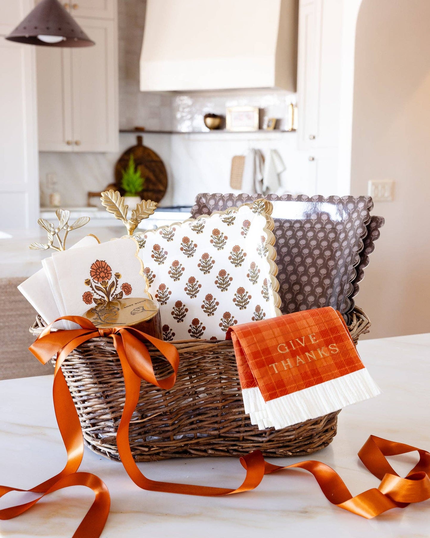 Give Thanks Floral Cocktail Napkin - Jennie Dots