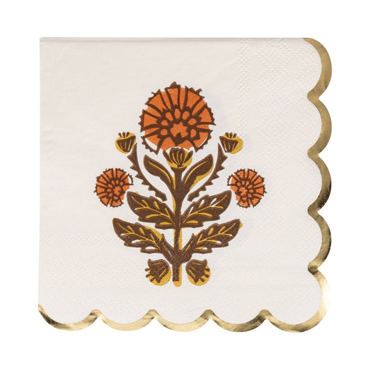 Give Thanks Floral Cocktail Napkin - Jennie Dots