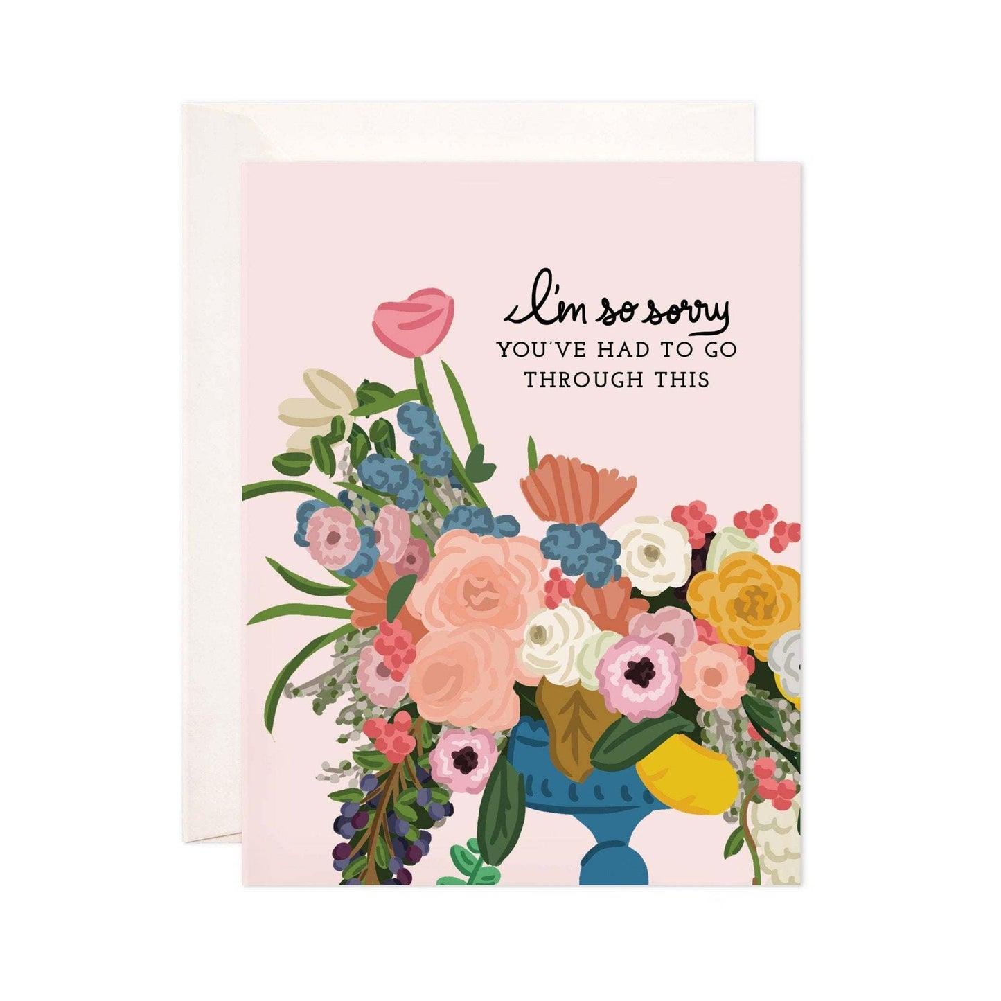Encouragement and sympathy greeting card with floral illustration.