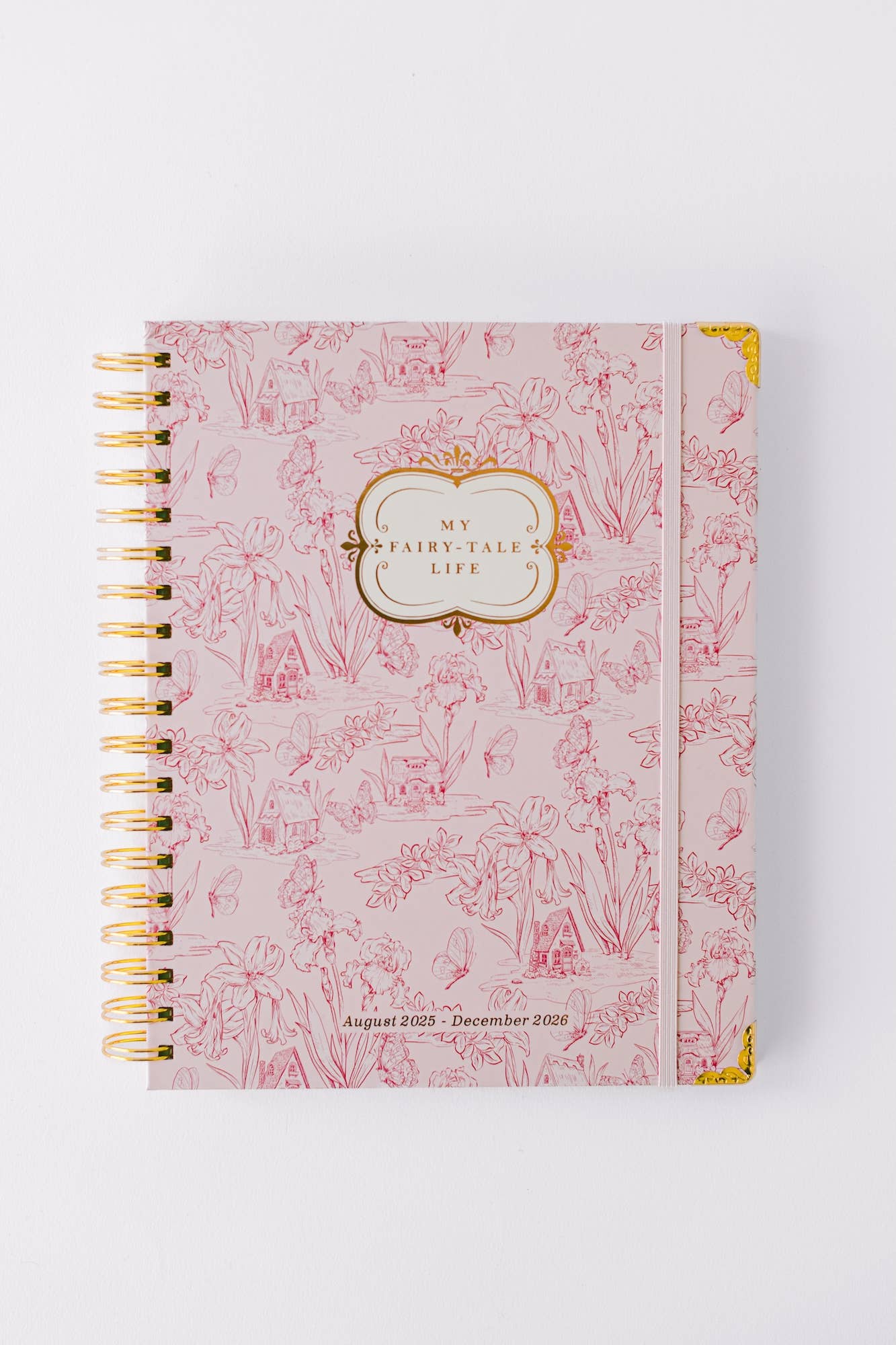 Good Juju Ink - 2026 Fairy House Toile 17 - Month Large Spiral Planner - Jennie Dots