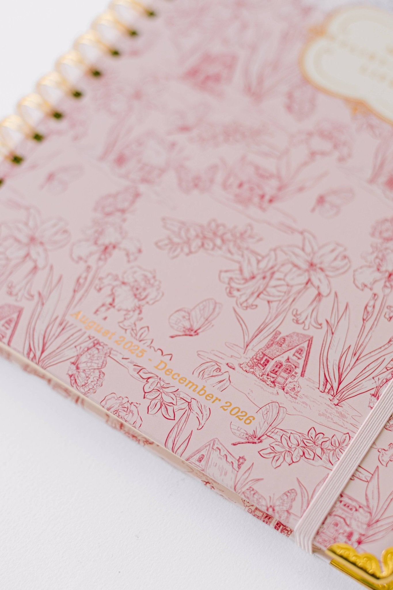 Good Juju Ink - 2026 Fairy House Toile 17 - Month Large Spiral Planner - Jennie Dots