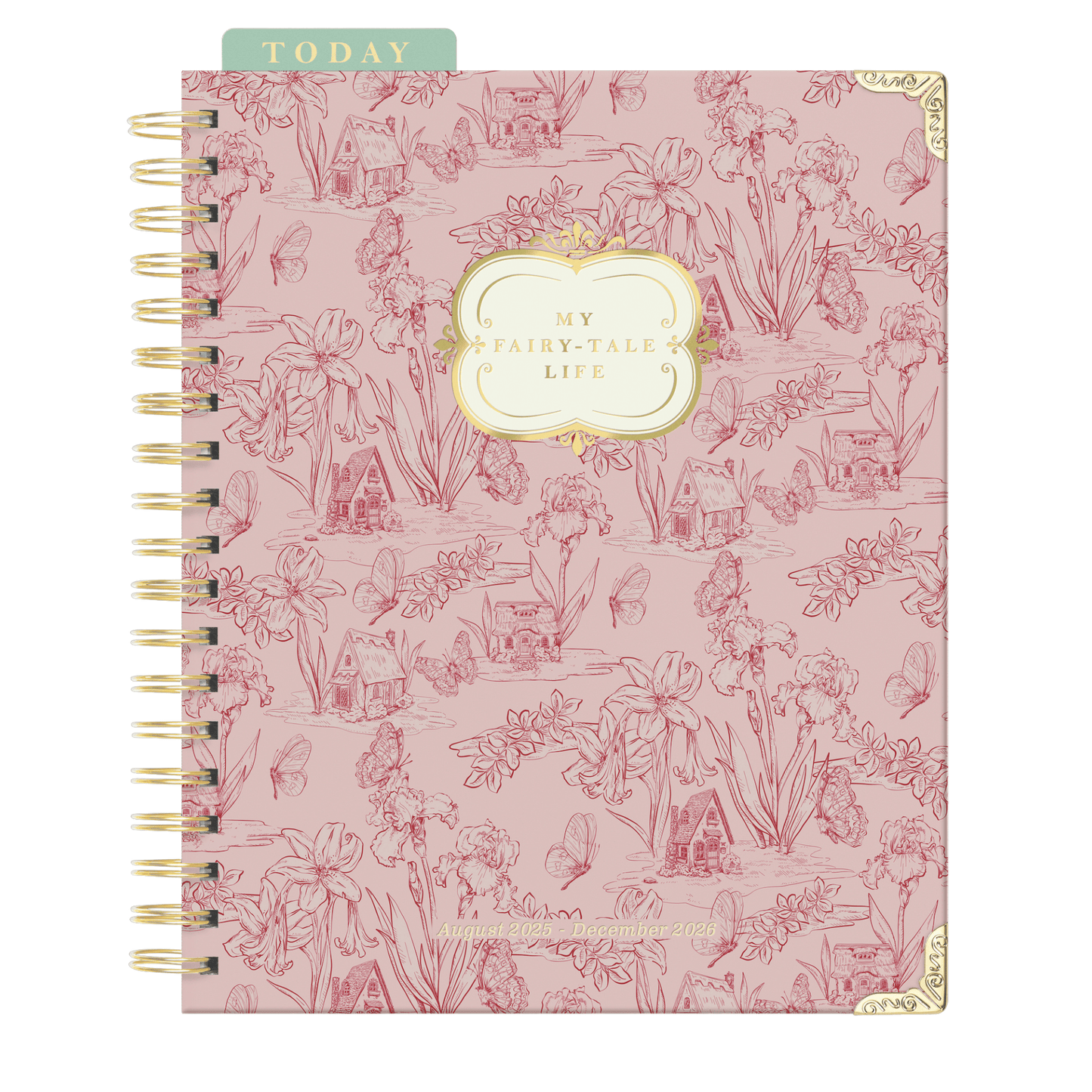 Good Juju Ink - 2026 Fairy House Toile 17 - Month Large Spiral Planner - Jennie Dots