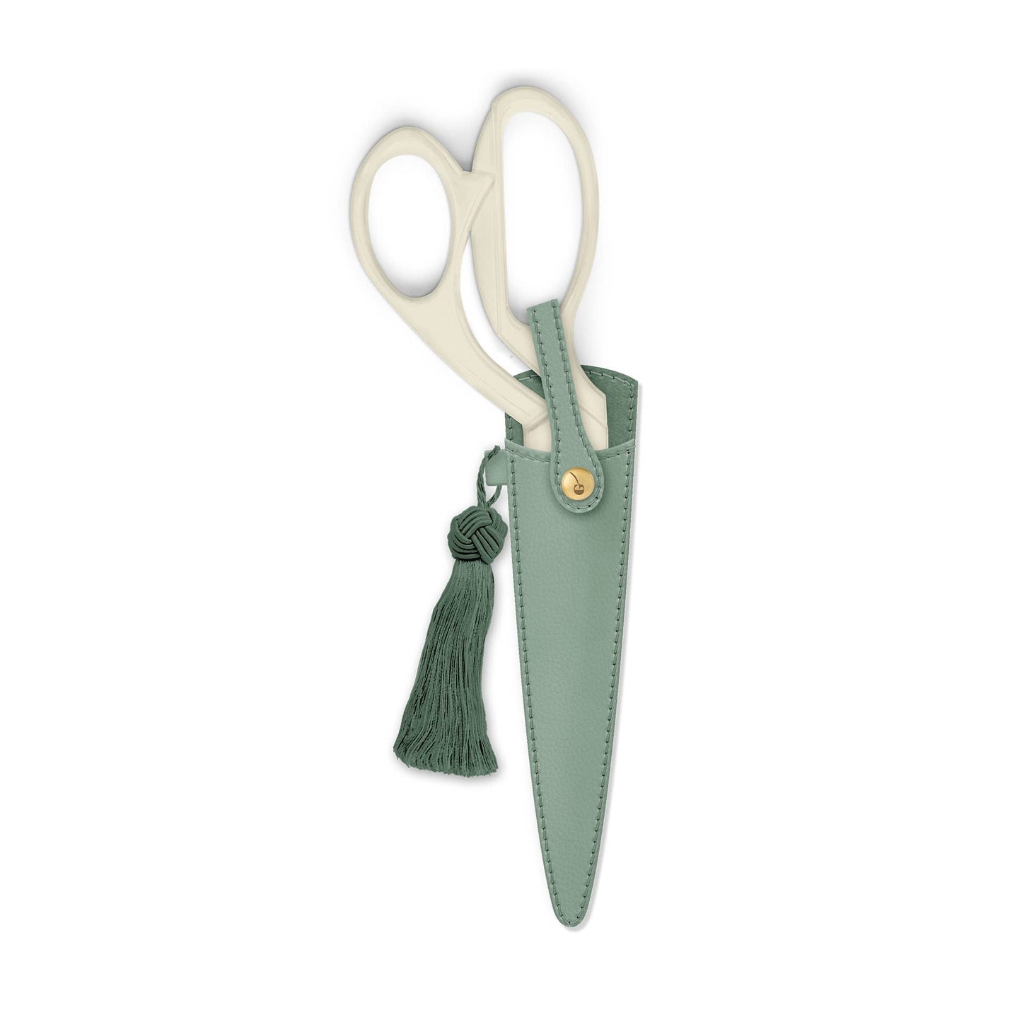Good Juju Ink - Ivory and Gold Heirloom Scissors with Case - Sage Green - Jennie Dots