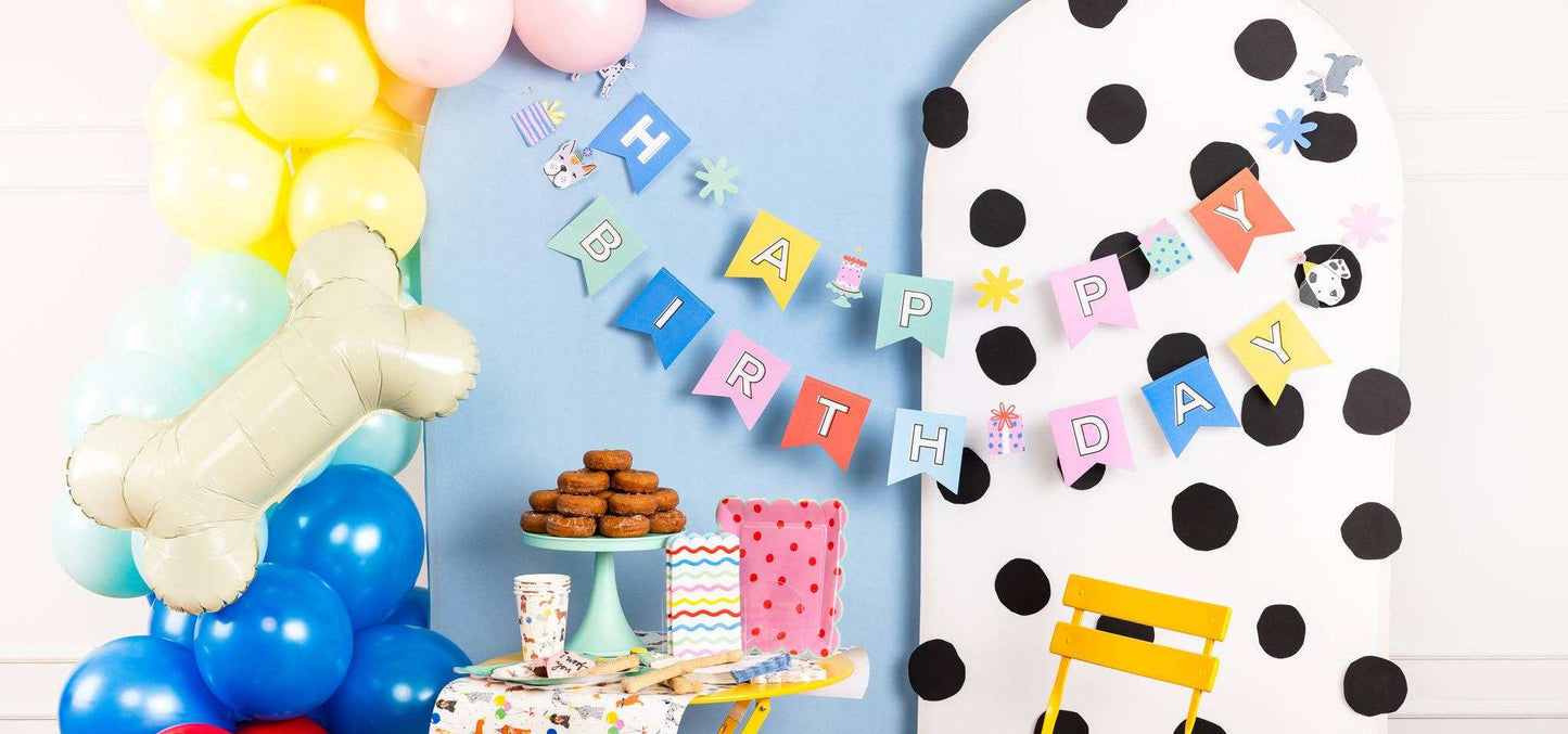 Happy Birthday Banner - Dog - Jennie Dots